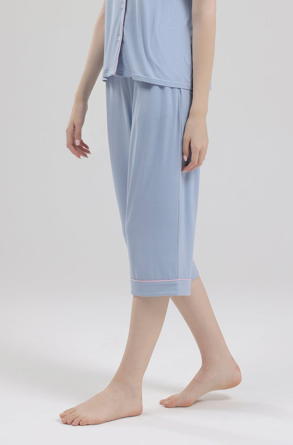 Signature Cropped Pyjamas Pants in Powder Blue