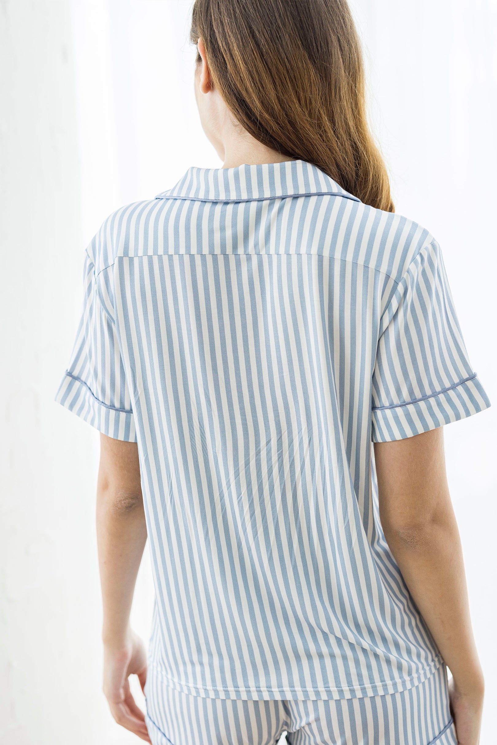 Signature Pyjamas Shirt in Blue Stripes