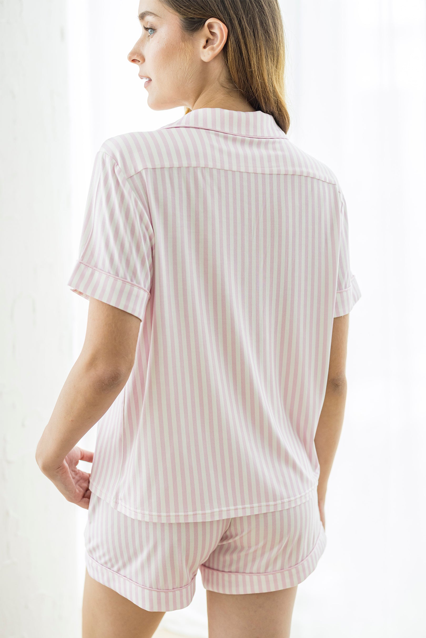 Signature Pyjamas Shirt in Pink Stripes