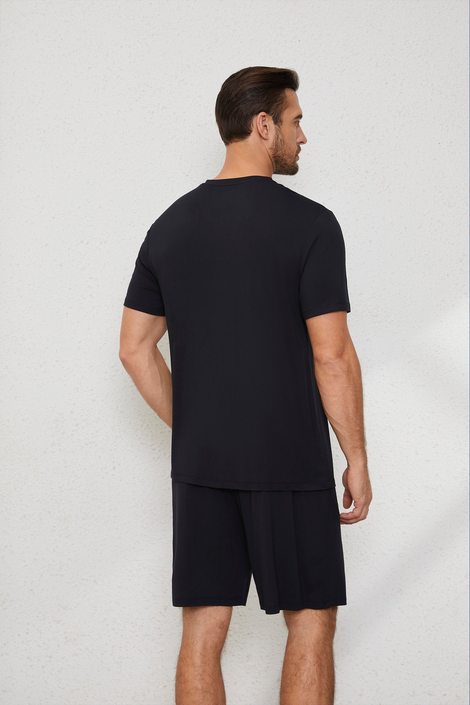 Men's V Neck Tee Set in Noir