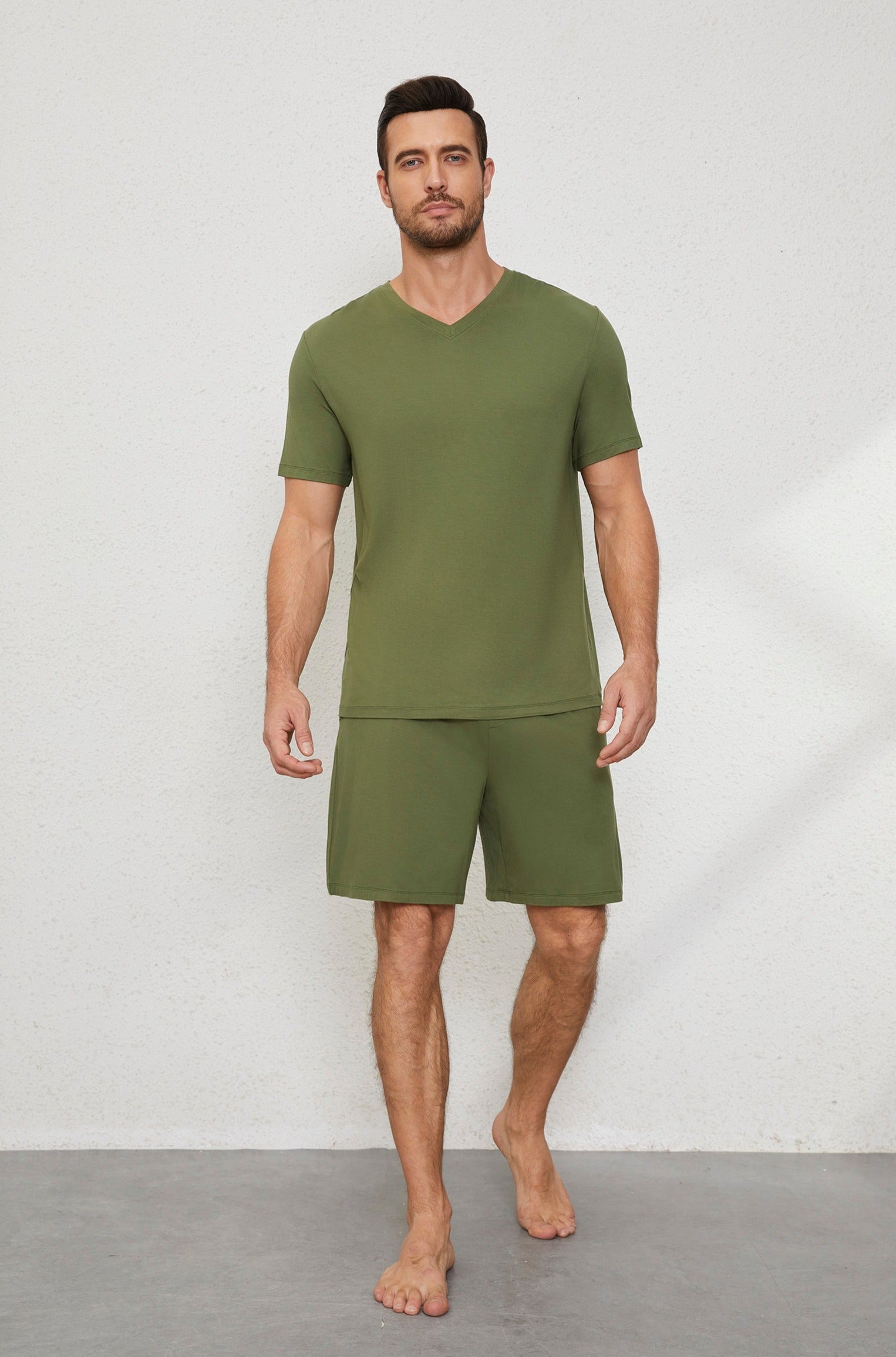 Men's Lounge Shorts in Military Green