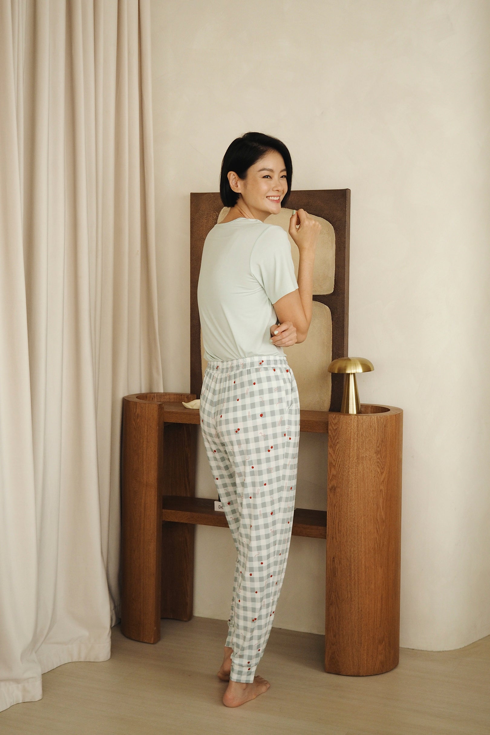 Selenightco x Sheila Sim Adult Snake & Ladder Pyjamas Set in Mint